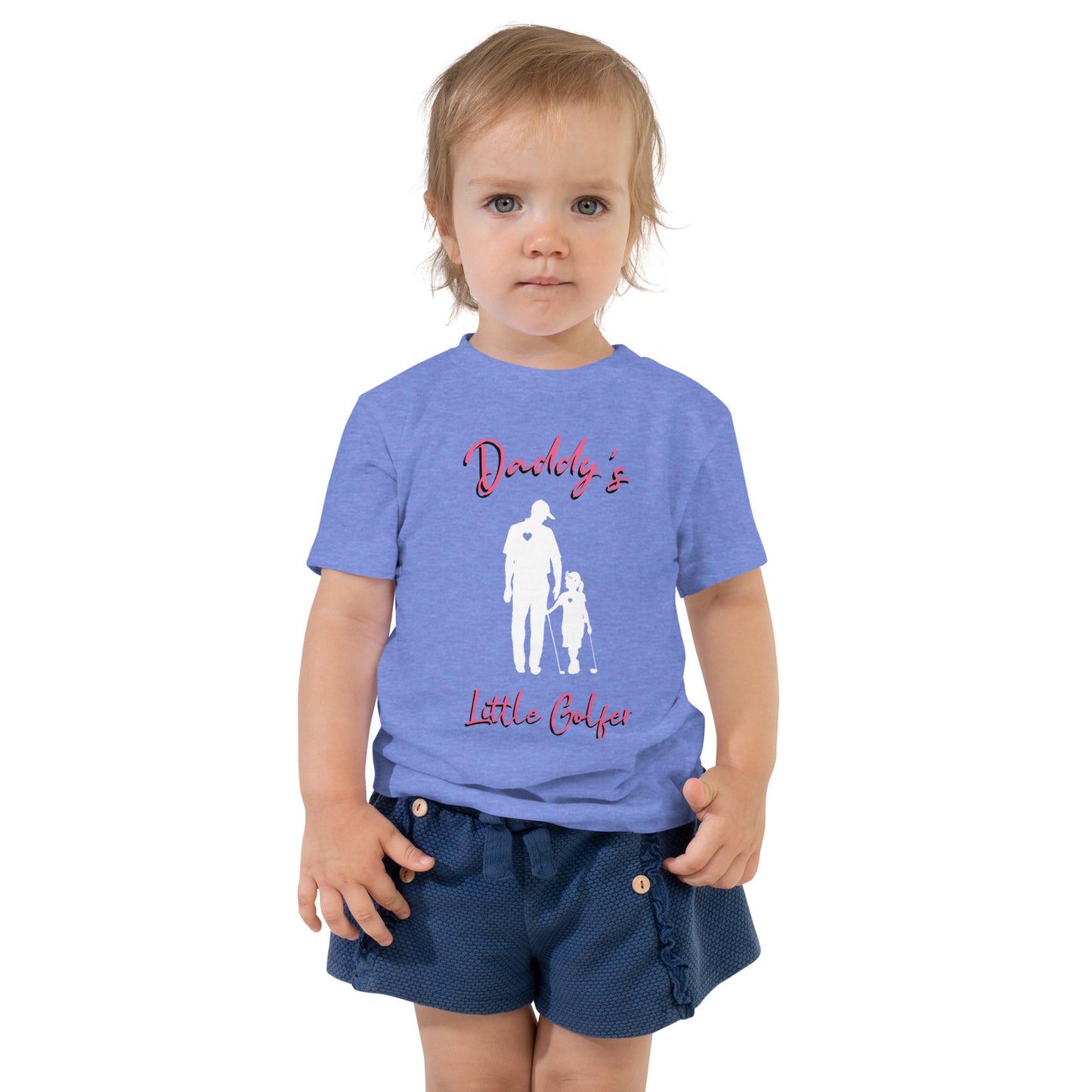 Toddler Girl "Daddy's Little Golfer" T-Shirt White logo