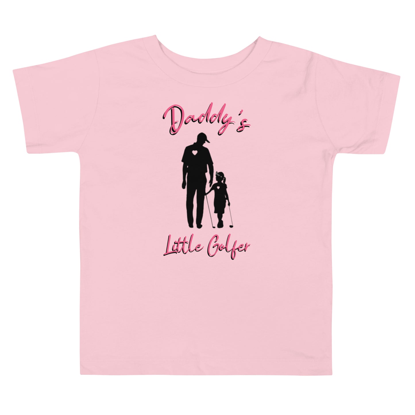 Toddler Short Sleeve Tee "Daddy's Little Golfer" DG (Black Logo w/Pink Text)