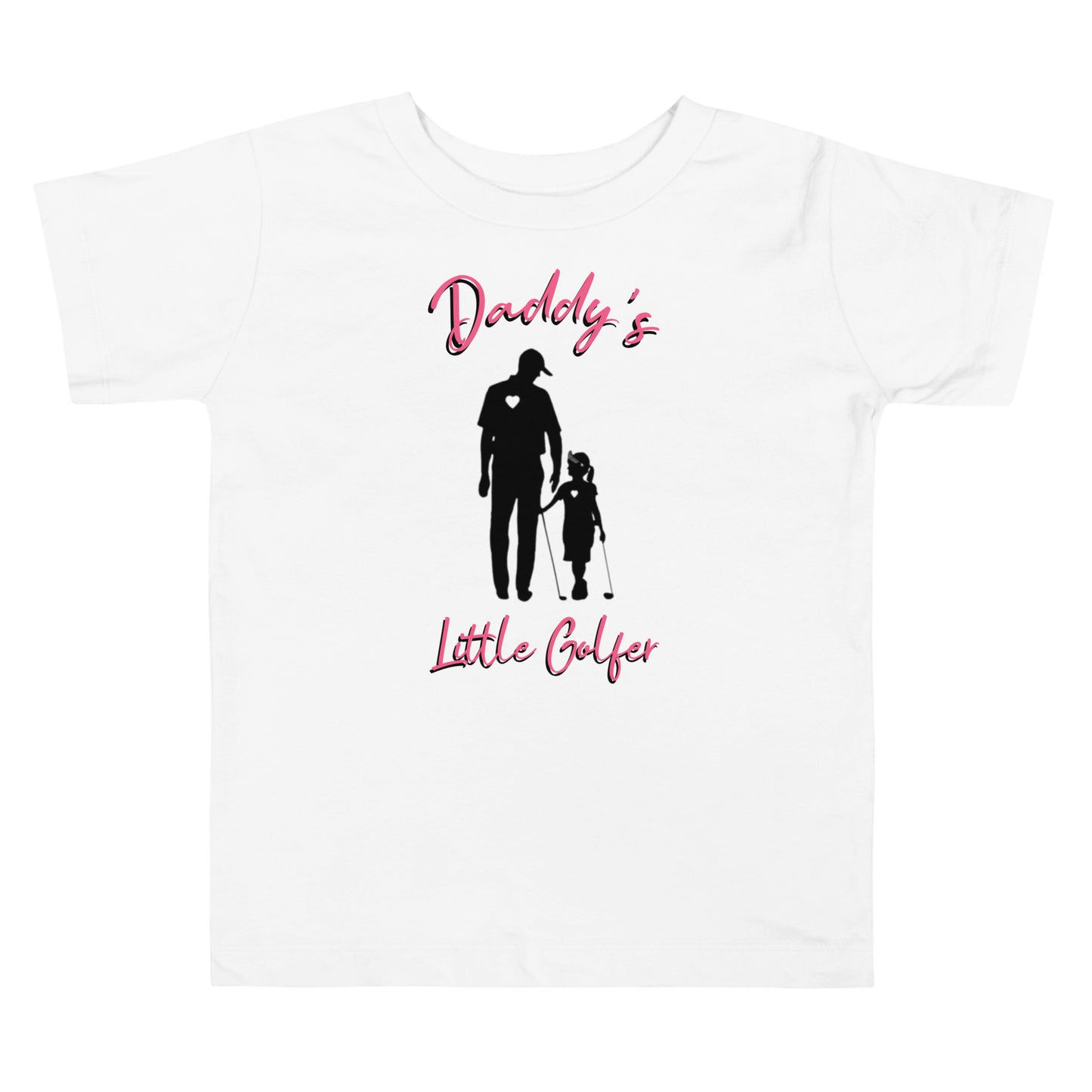 Toddler Short Sleeve Tee "Daddy's Little Golfer" DG (Black Logo w/Pink Text)