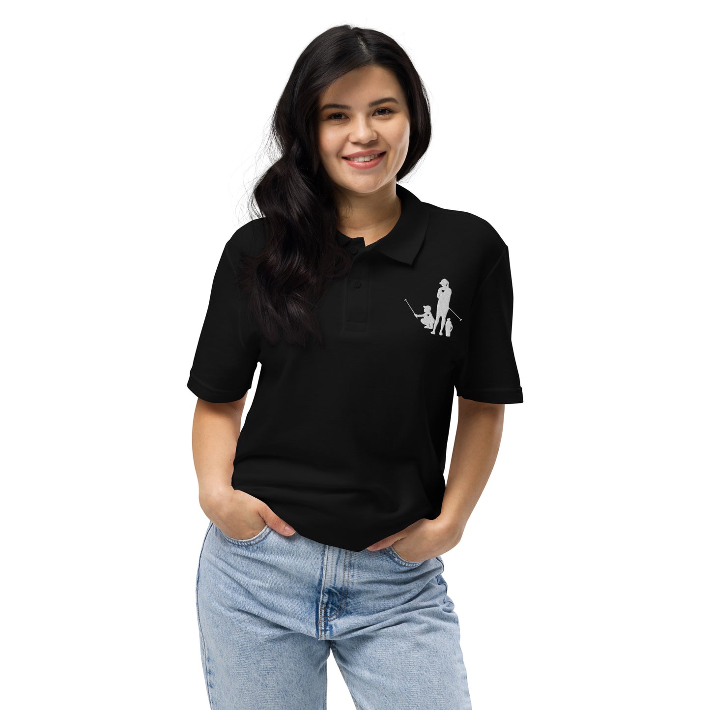 Womens pique polo shirt BM_A (White Logo)