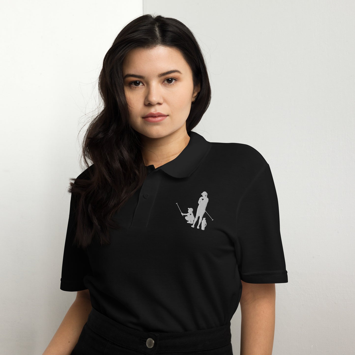 Womens pique polo shirt BM_A (White Logo)