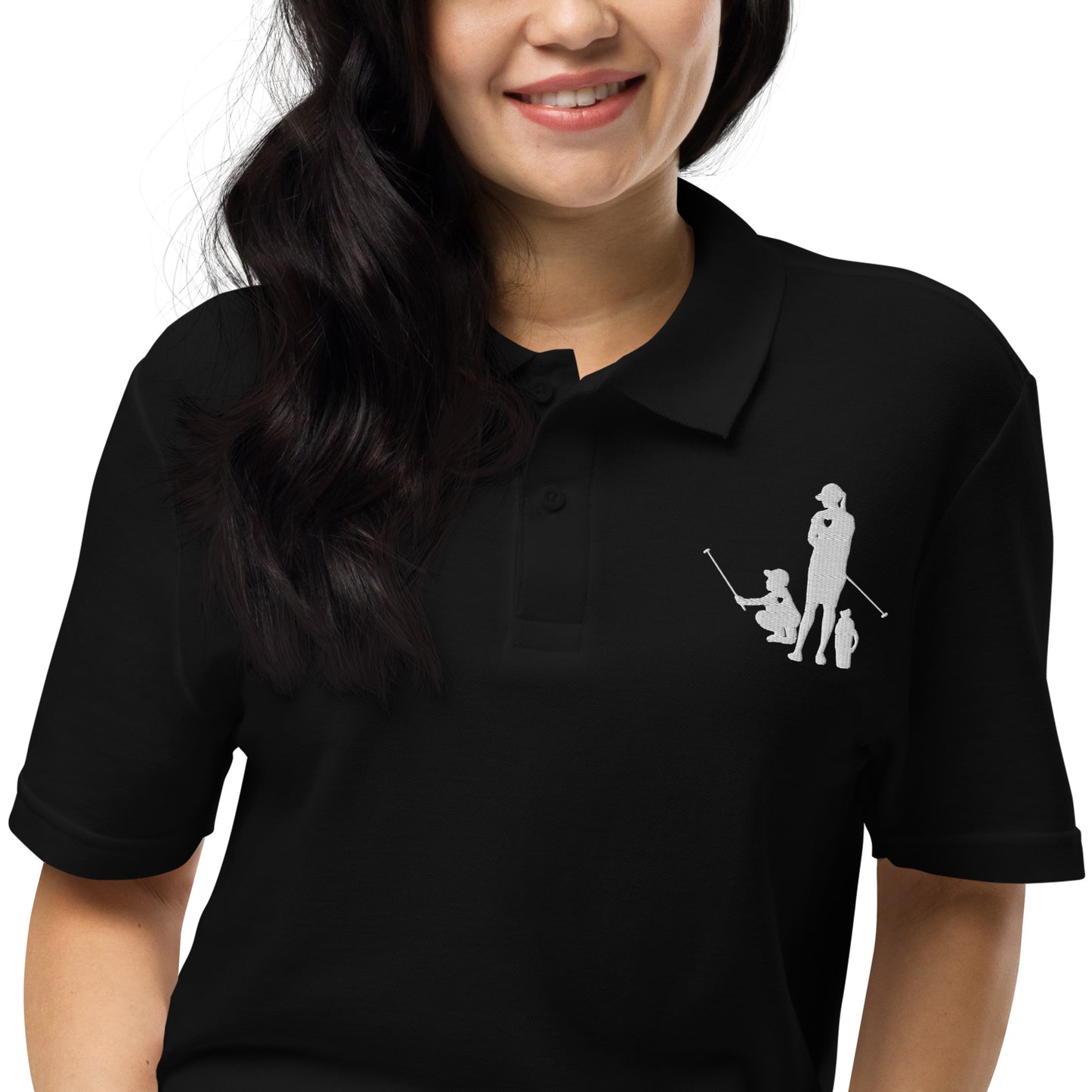 Womens pique polo shirt BM_A (White Logo)