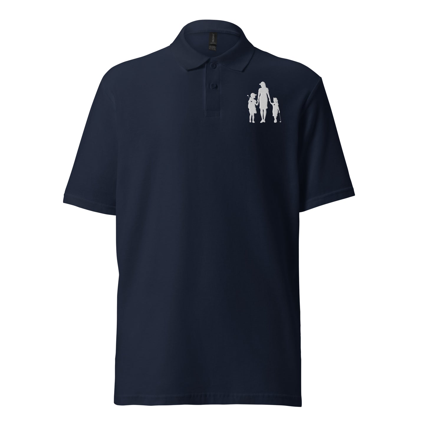 Womens pique polo shirt GMG (White Logo)