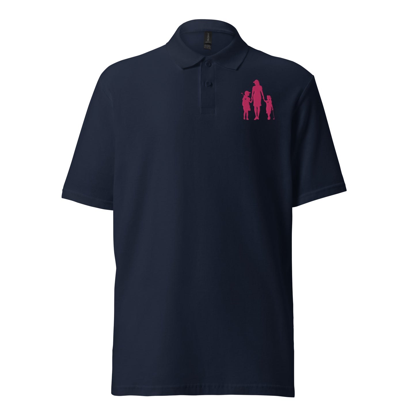 Womens pique polo shirt GMG (Pink Logo)