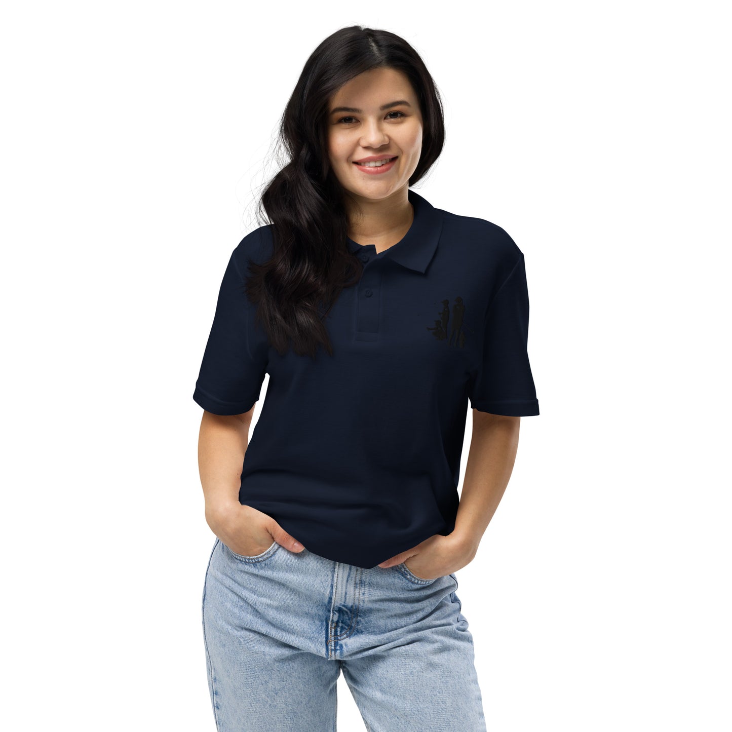 Womens pique polo shirt BBM_A (Black Logo)