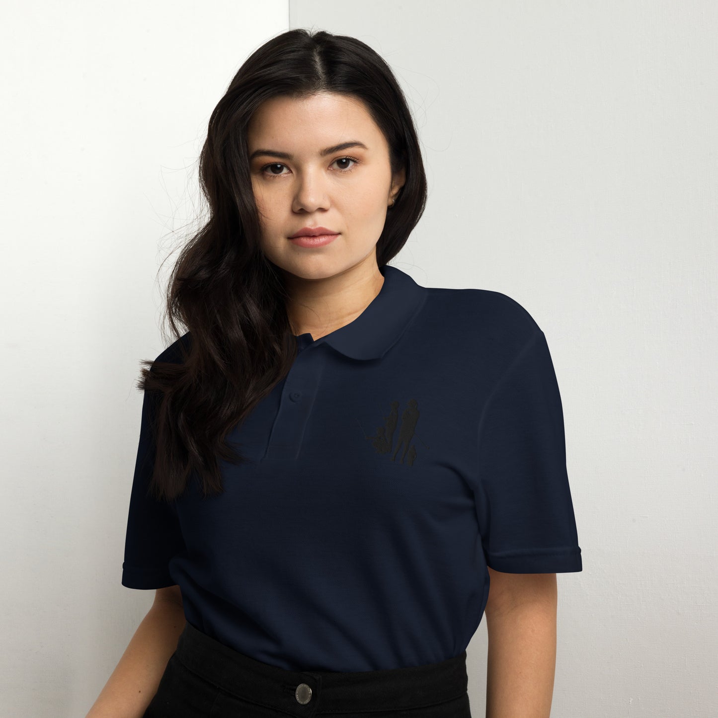 Womens pique polo shirt BBM_A (Black Logo)