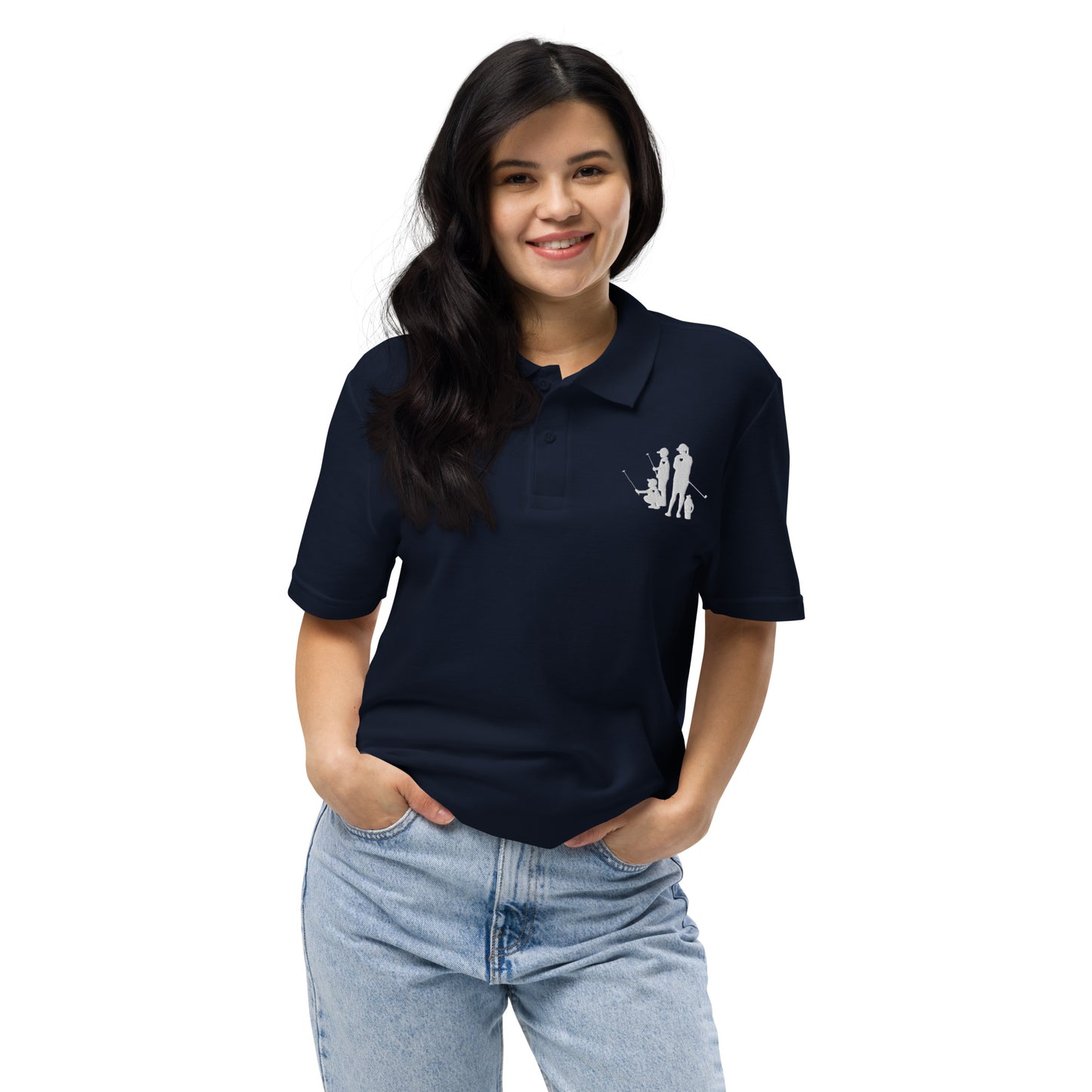 Womens pique polo shirt BBM_A (White Logo)