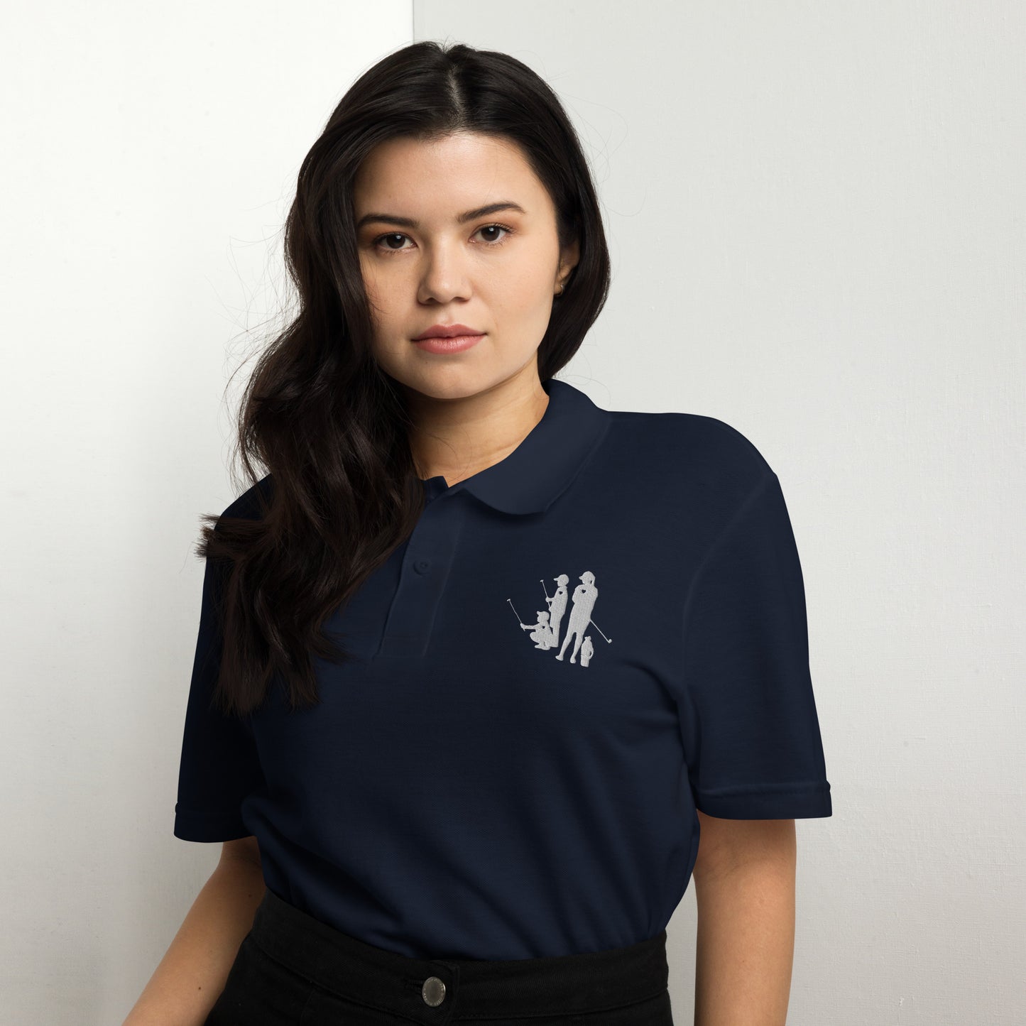Womens pique polo shirt BBM_A (White Logo)