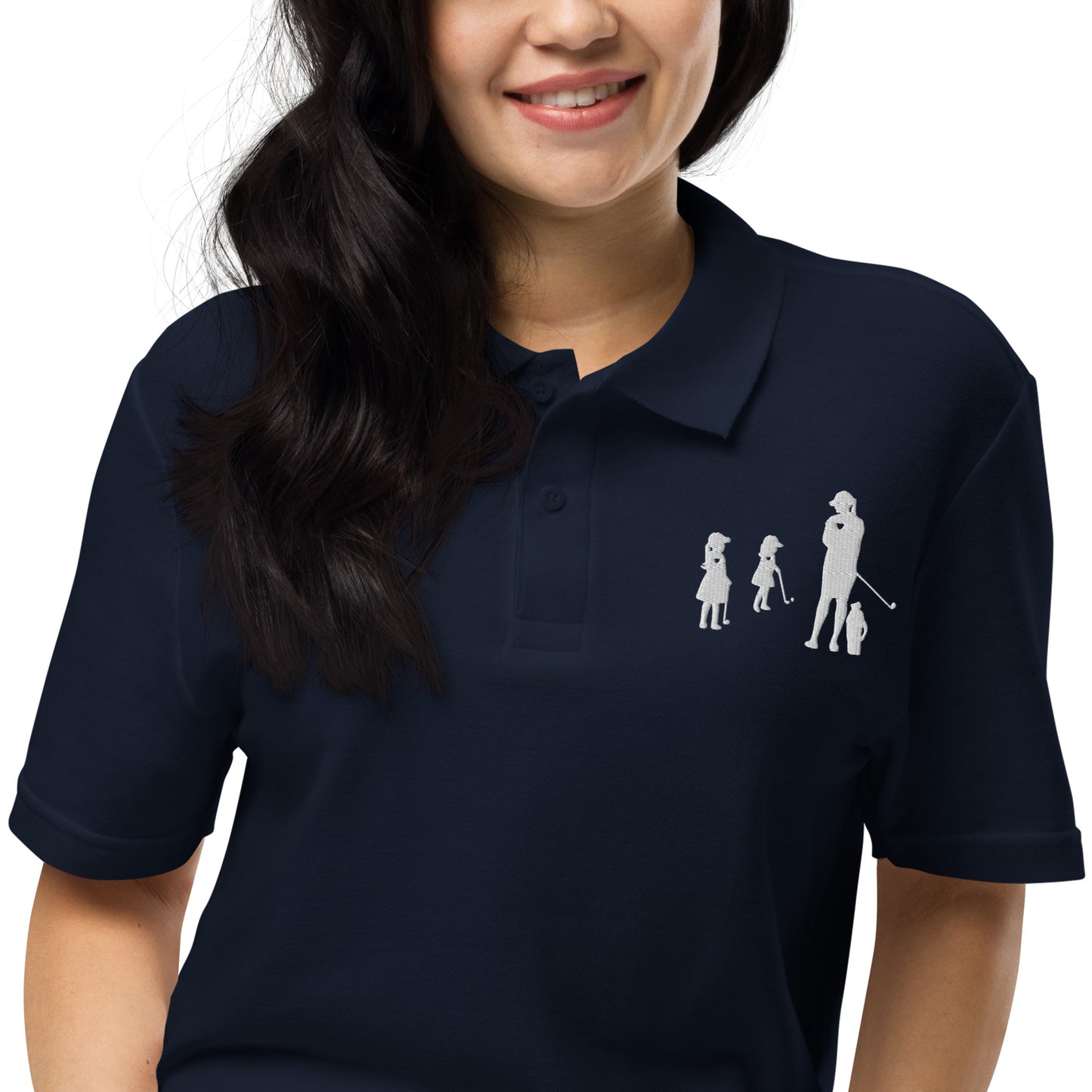 Womens pique polo shirt GGM_A (White Logo)