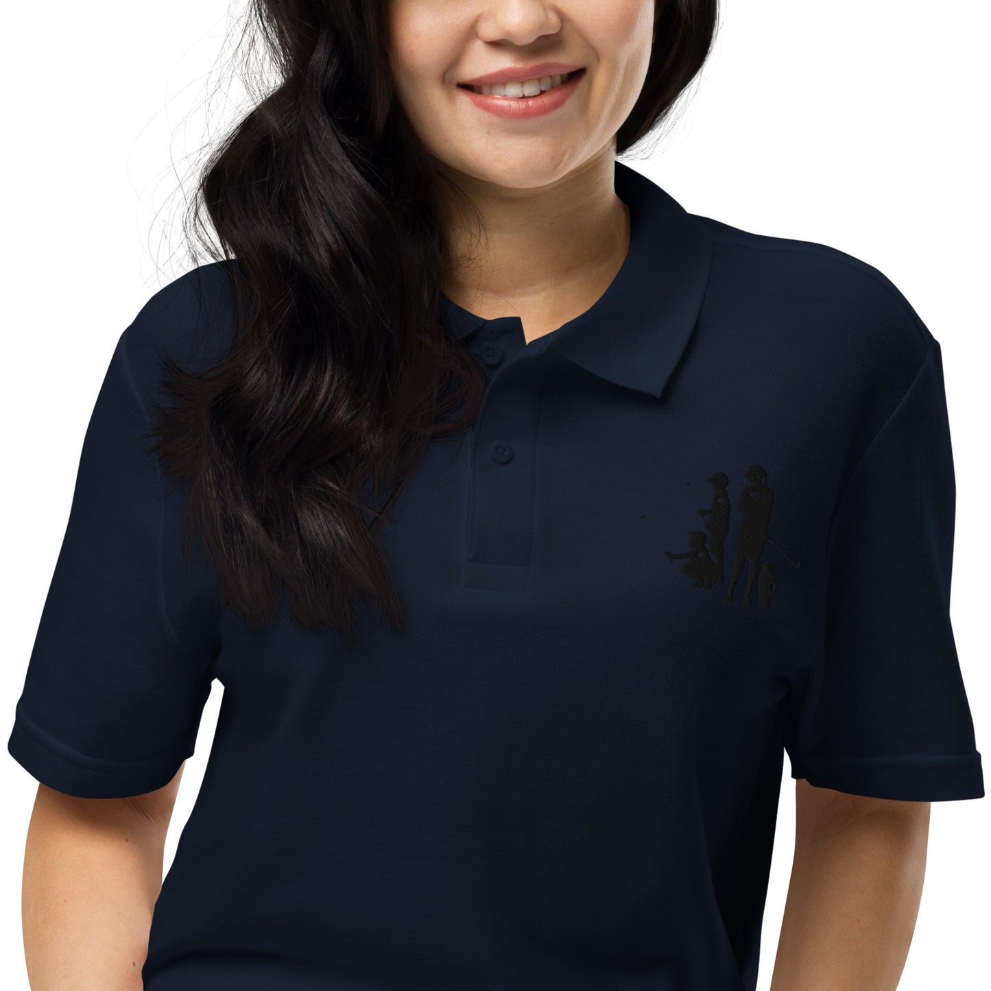 Womens pique polo shirt BBM_A (Black Logo)