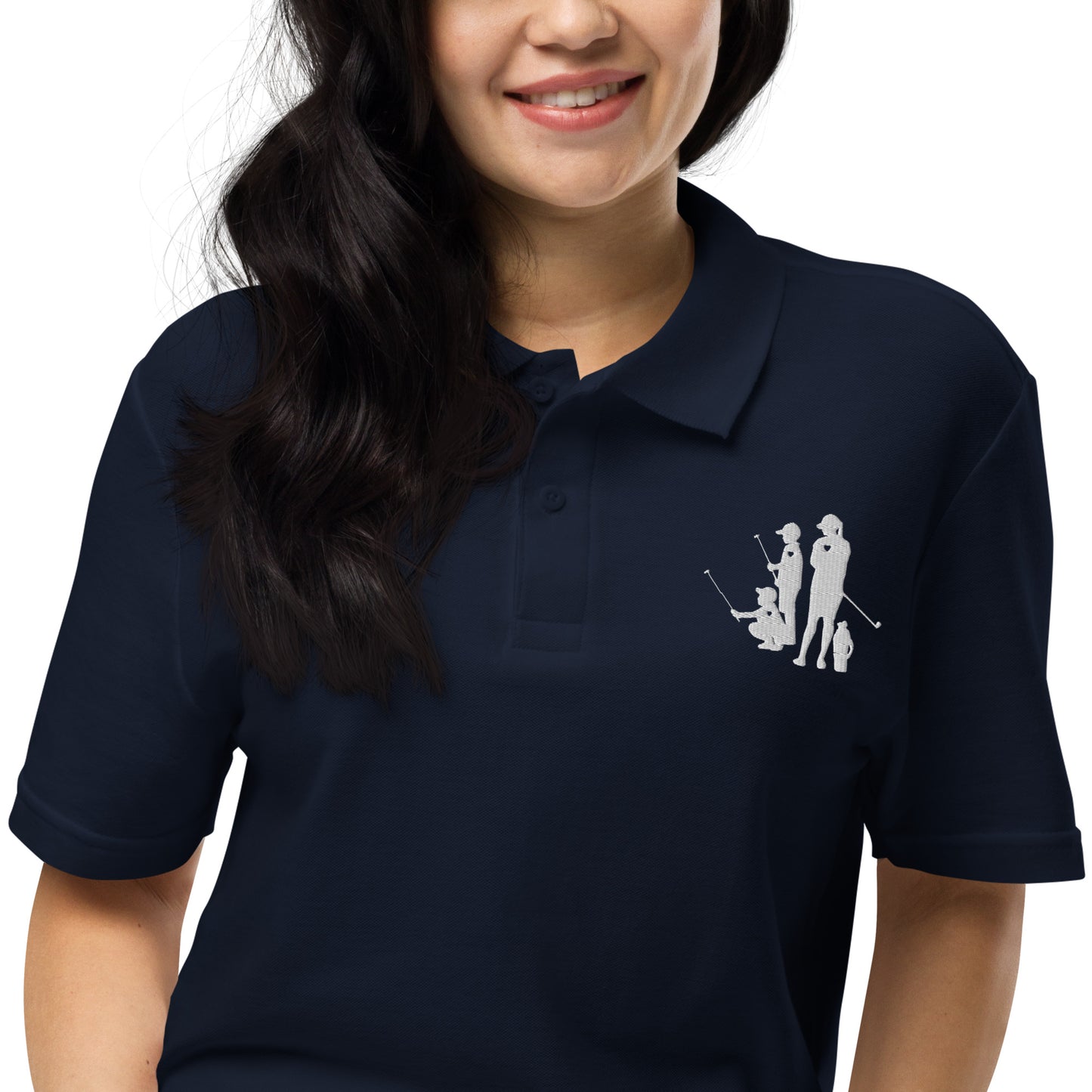 Womens pique polo shirt BBM_A (White Logo)