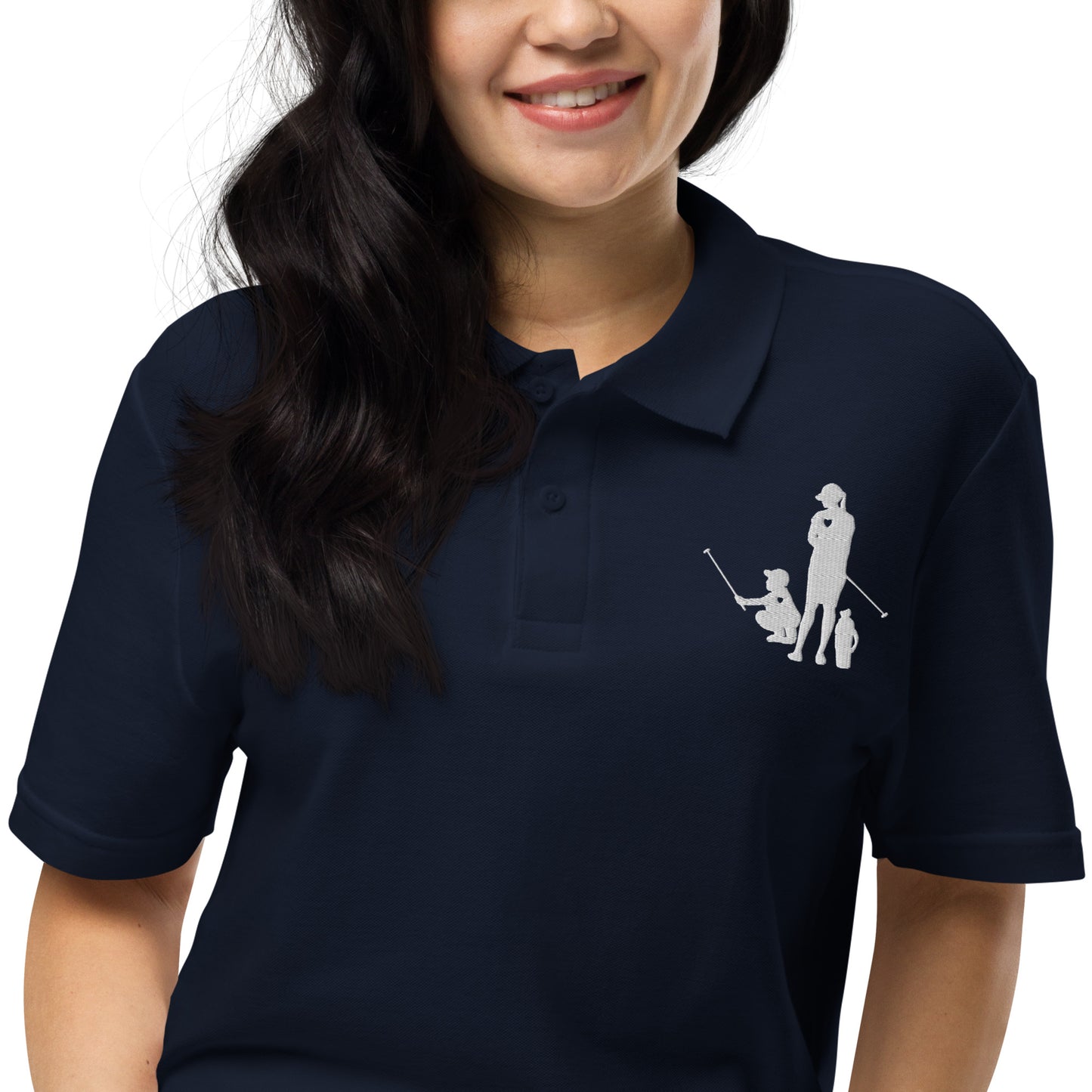 Womens pique polo shirt BM_A (White Logo)