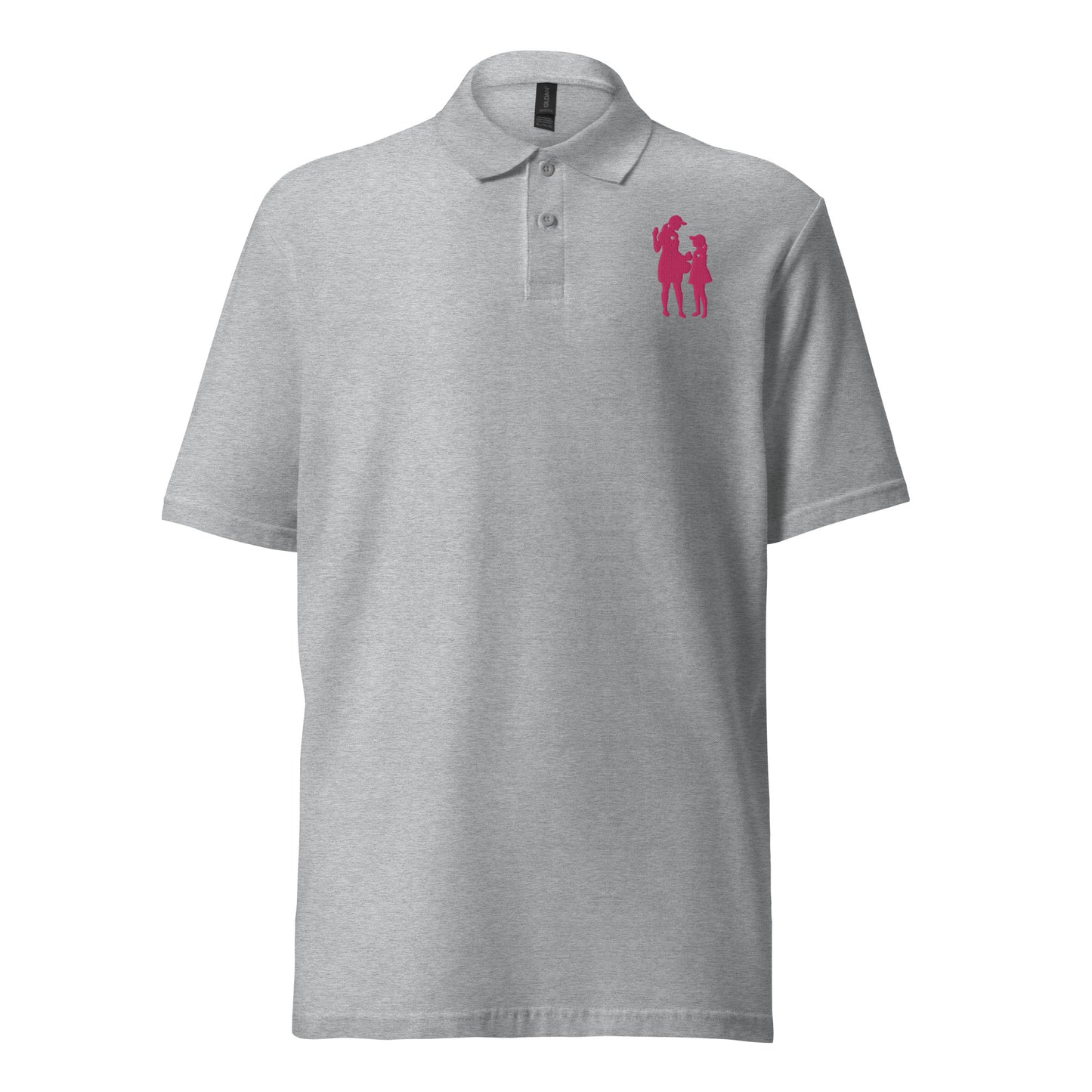 Womens pique polo shirt MG (Pink Logo)