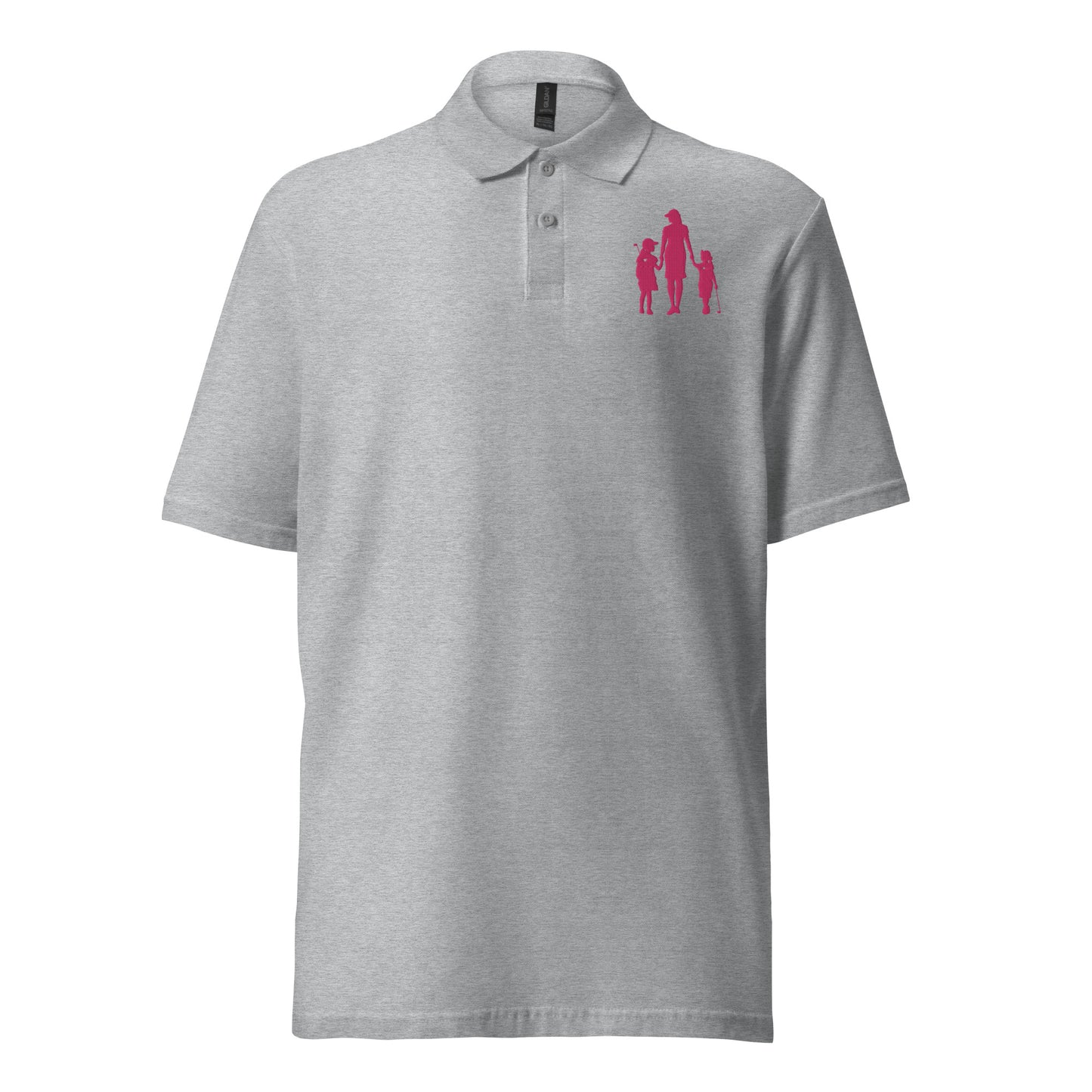Womens pique polo shirt GMG (Pink Logo)