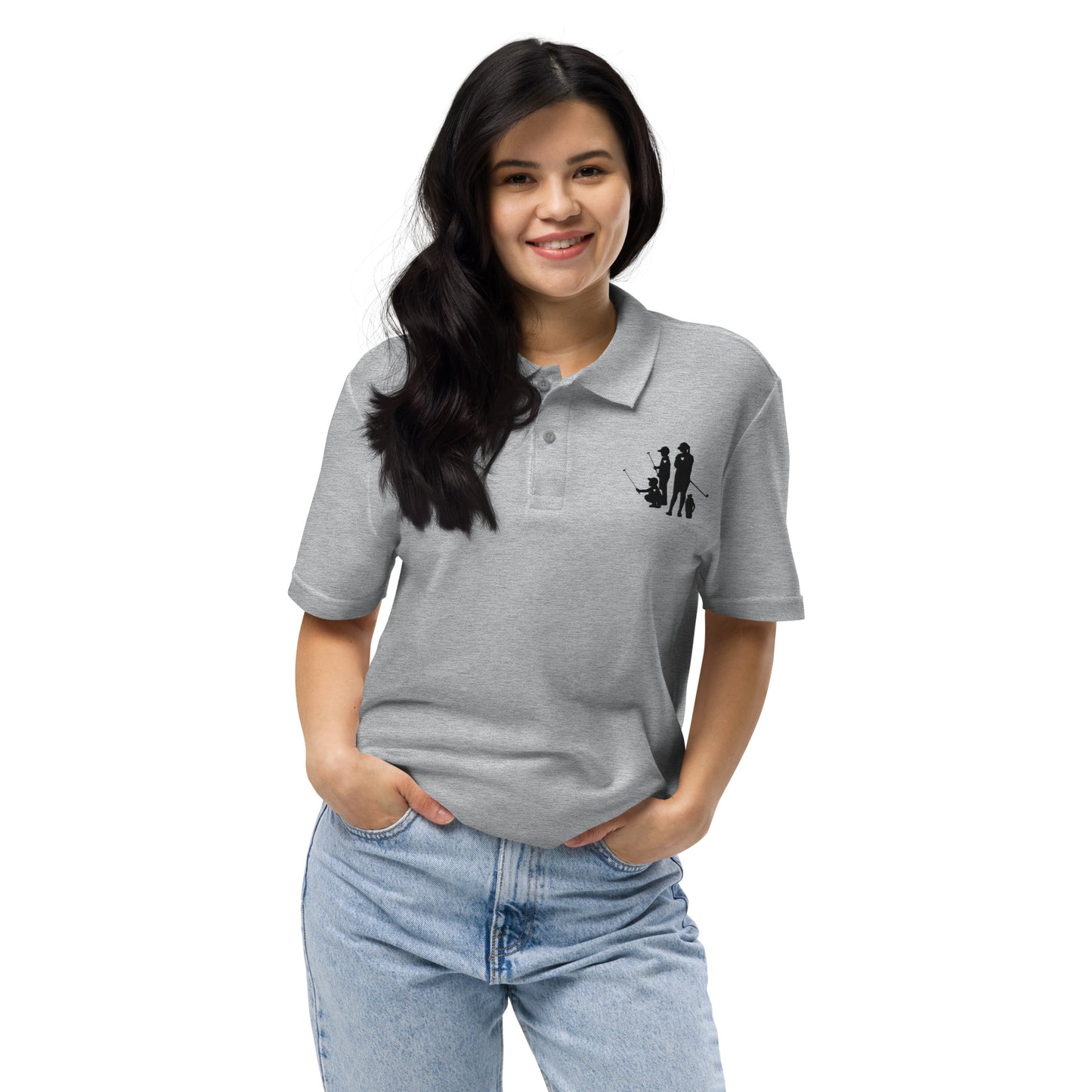 Womens pique polo shirt BBM_A (Black Logo)