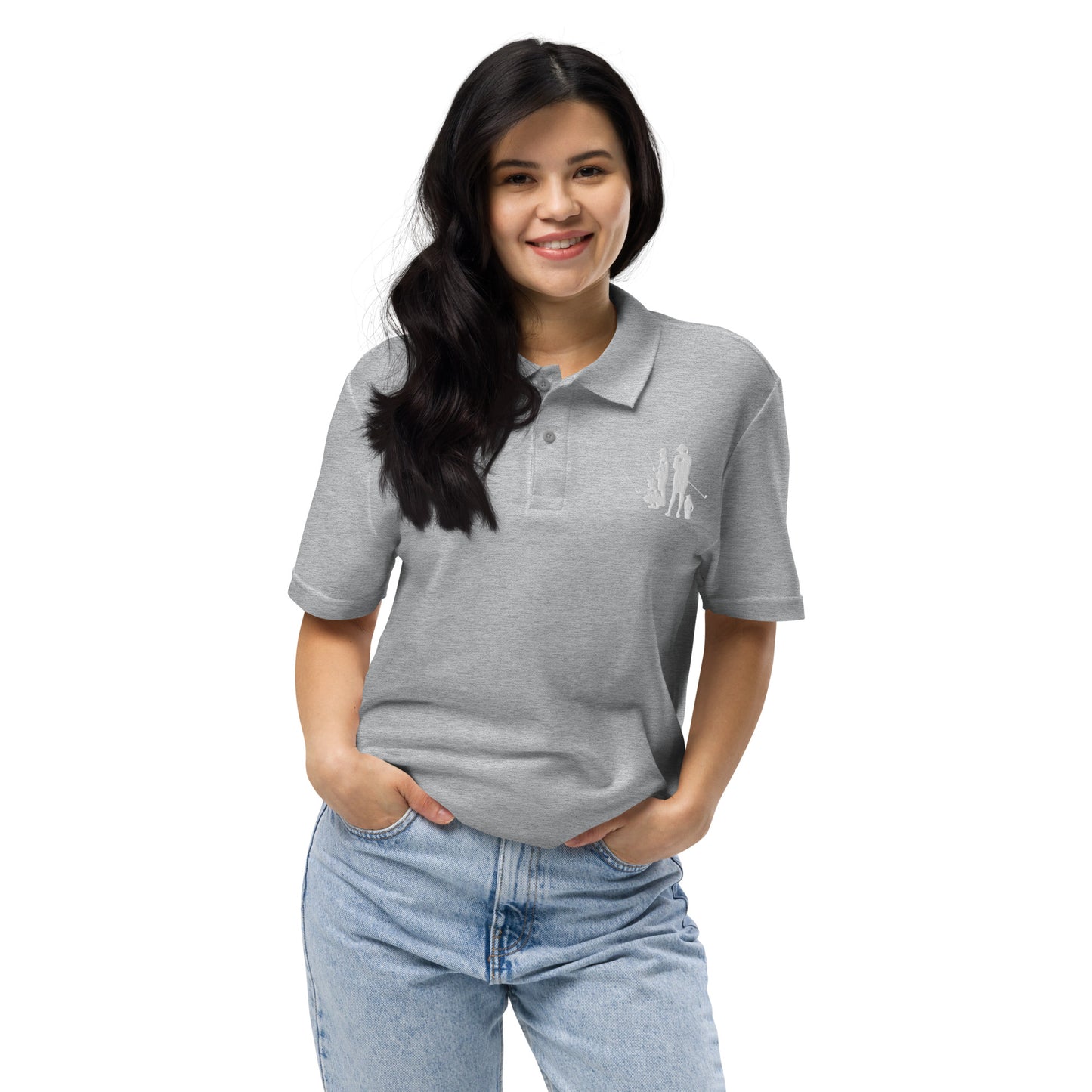 Womens pique polo shirt BBM_A (White Logo)