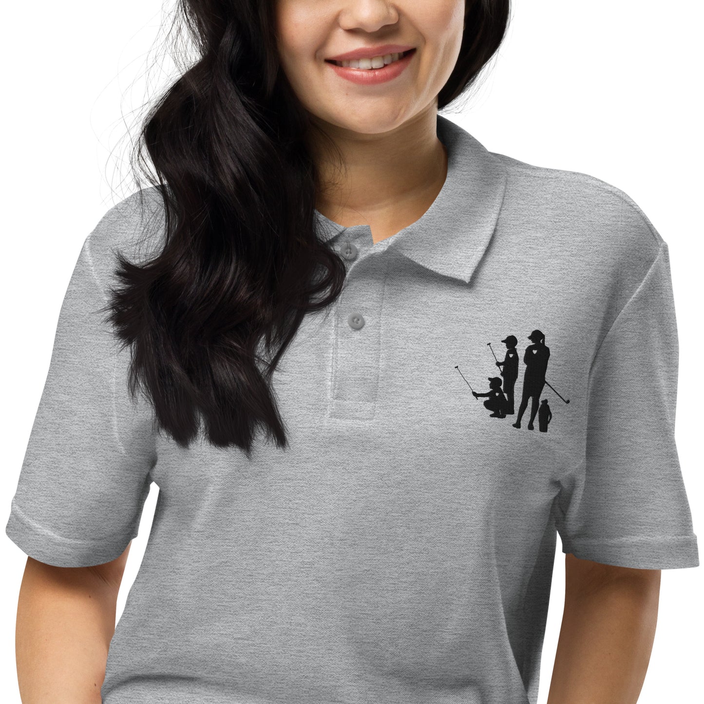 Womens pique polo shirt BBM_A (Black Logo)