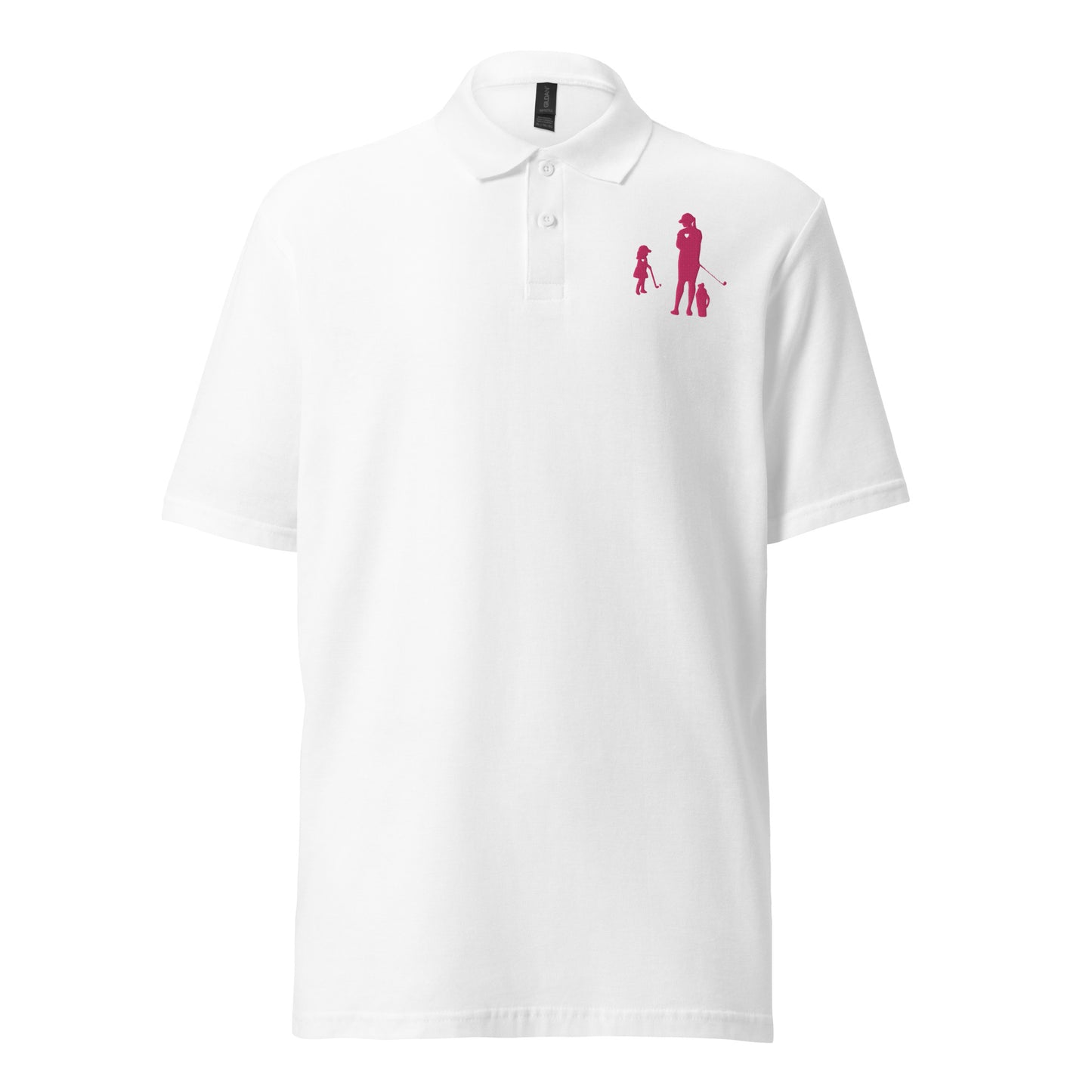 Womens pique polo shirt GM (Pink Logo)