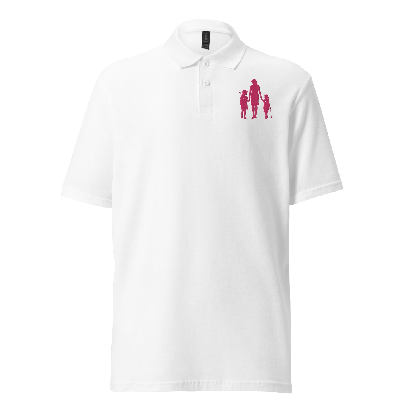 Womens pique polo shirt GMG (Pink Logo)