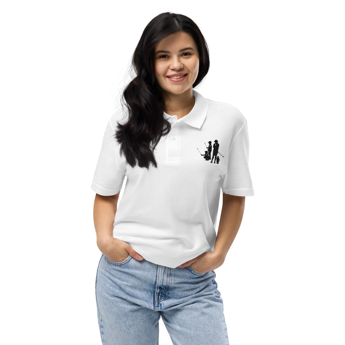 Womens pique polo shirt BBM_A (Black Logo)