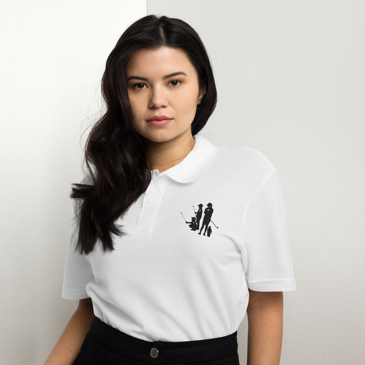 Womens pique polo shirt BBM_A (Black Logo)