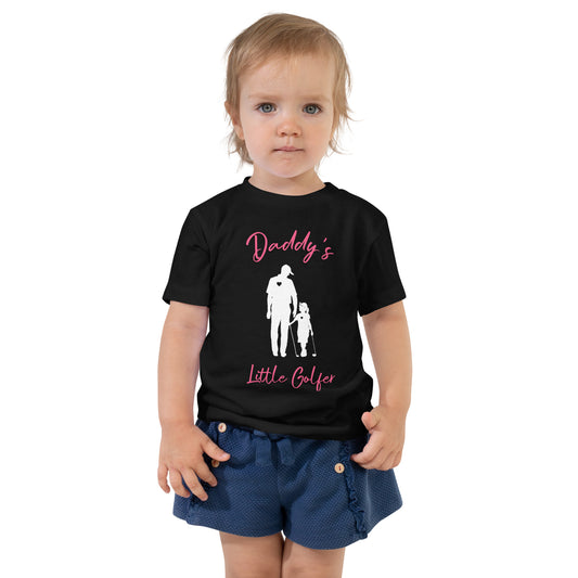 Toddler Girl "Daddy's Little Golfer" T-Shirt White logo
