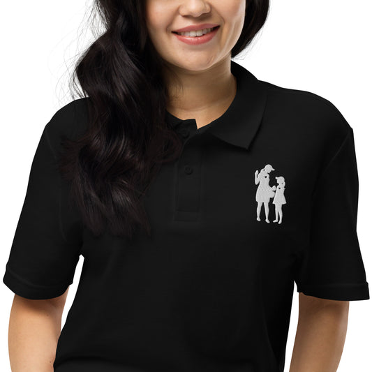 Womens pique polo shirt MG (White Logo)
