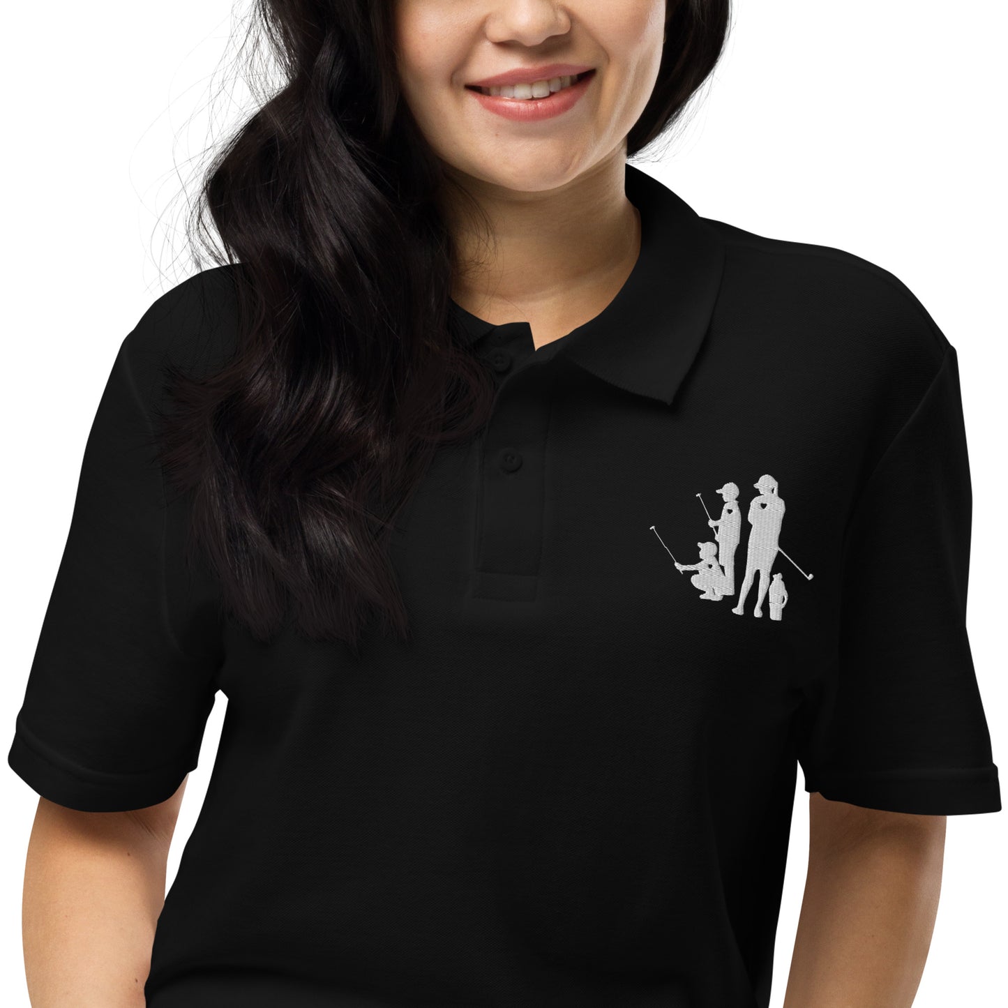 Womens pique polo shirt BBM_A (White Logo)