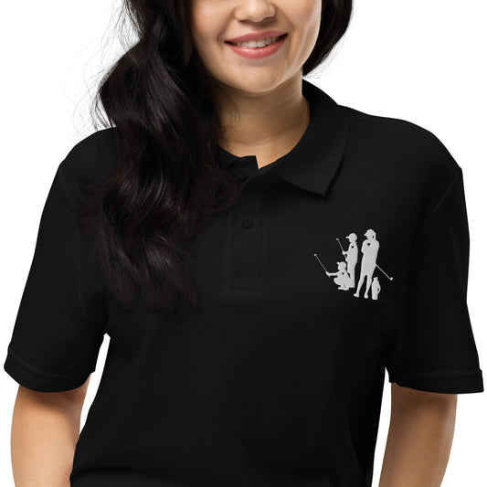 Womens pique polo shirt BBM_A (White Logo)