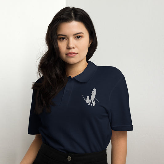 Womens pique polo shirt BM_A (White Logo)