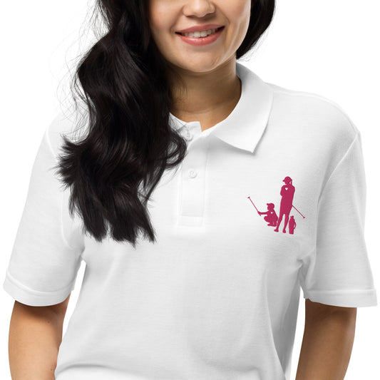 Womens pique polo shirt BM_A (Pink Logo)